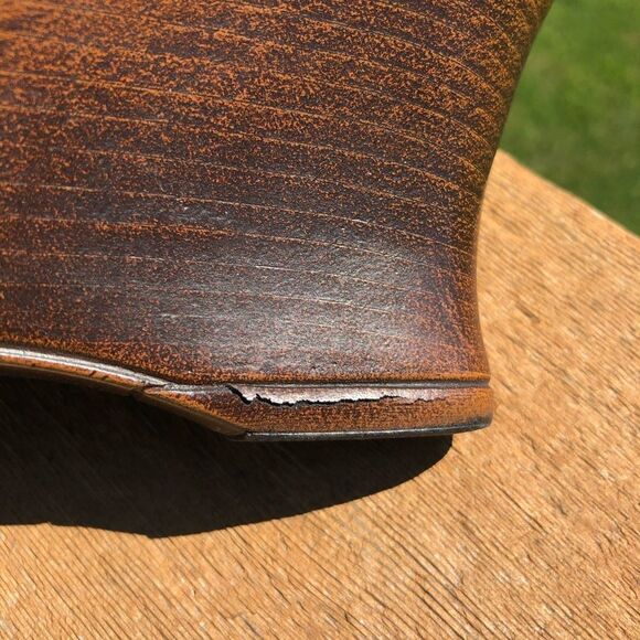 Mila Paoli brown leather wedge sandals size 6 - Picture 4 of 12